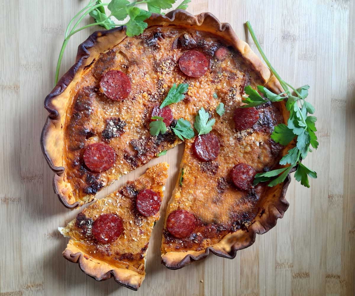 tarta chorizo